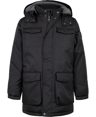 Shop Calvin Klein Big Boys Resonance Military-inspired Hooded Jacket In Black