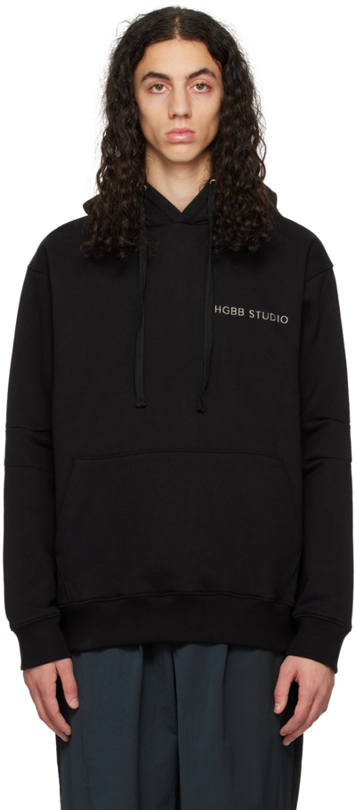 Shop Hgbb Studio Black Embroidered Hoodie