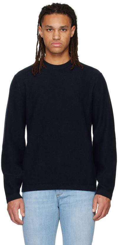 Shop Vince Navy Crewneck Sweater In Coastal Blue-403cbl
