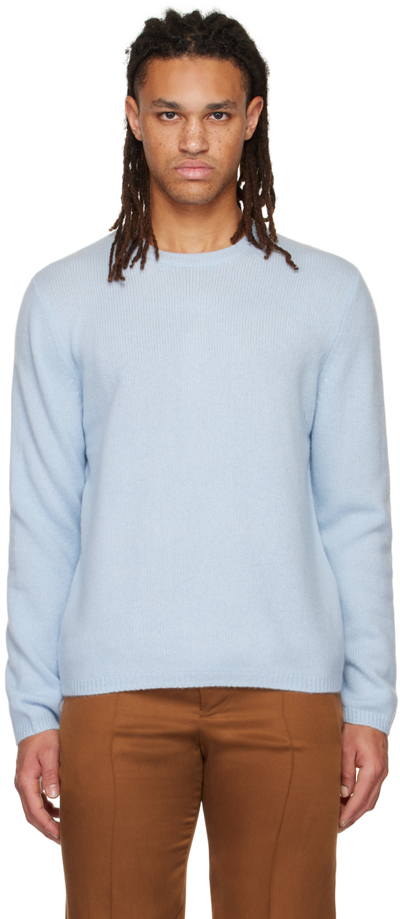 Shop Vince Blue Crewneck Sweater In H Glacier-463hgl