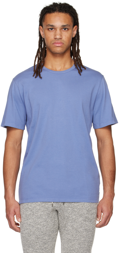 Shop Vince Blue Garment Dye T-shirt In Colony Blue-497cbl