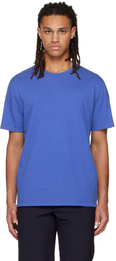 Shop Vince Blue Garment Dye T-shirt In Majorelle Blue-484mj