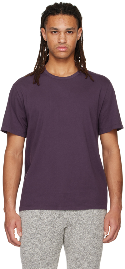 Shop Vince Purple Garment Dye T-shirt In Wild Plum-501wpl