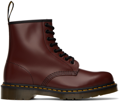 Shop Dr. Martens' Burgundy 1460 Boots In Cherry Red Smooth