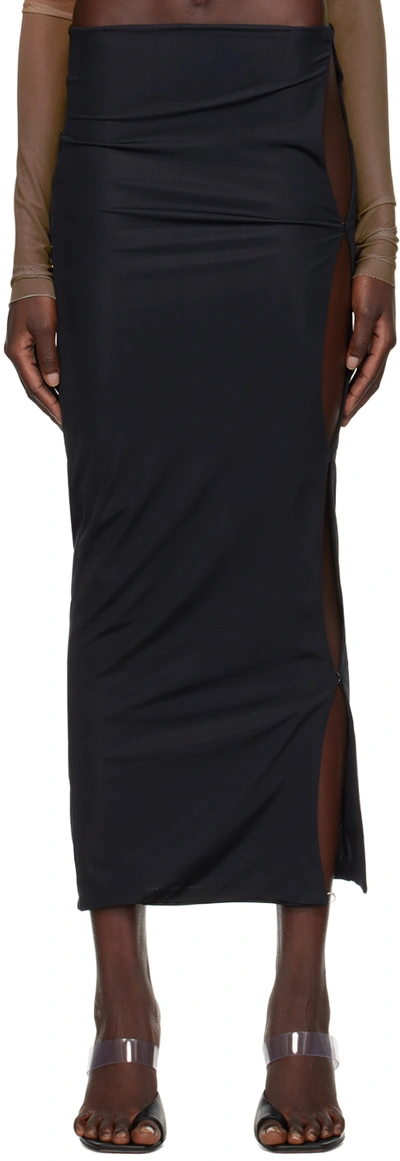 Shop Jade Cropper Black Cut Out Midi Skirt In 009/black