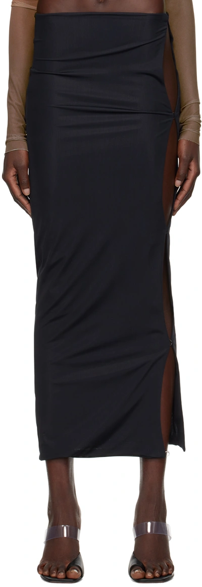 Jade Cropper Black High Waist Cut-out Skirt In 009/black