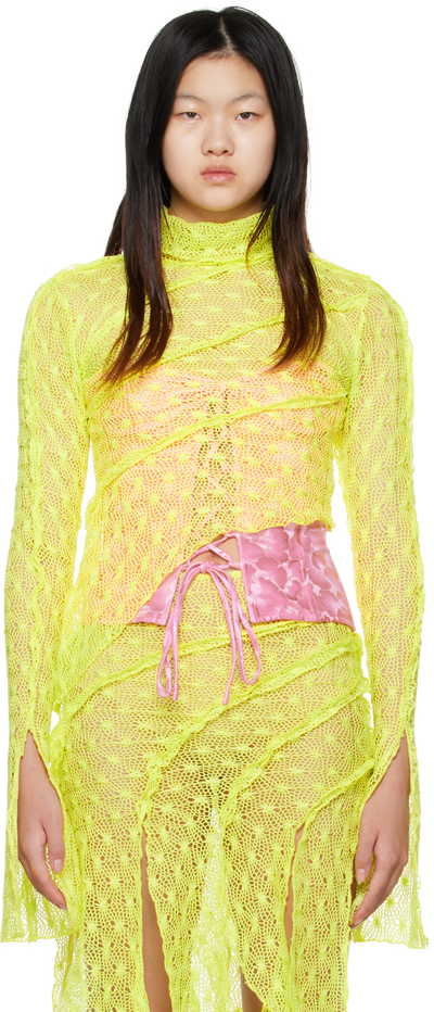 Shop Kim Shui Ssense Exclusive Yellow Asymmetrical Turtleneck