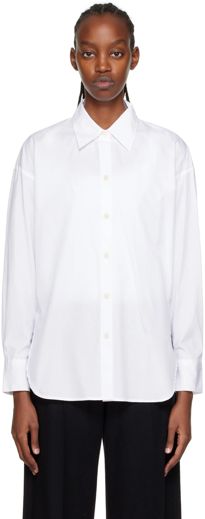 Vince Convertible Cotton Poplin Shirt In Optic White-137owt