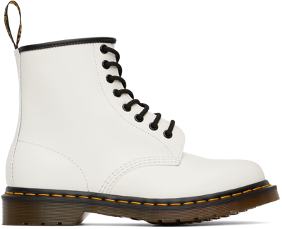 Shop Dr. Martens' White 1460 Ankle Boots In White Smooth