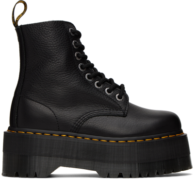 Shop Dr. Martens' Black 1460 Pascal Max Ankle Boots In Black Pisa