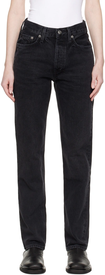 Shop Agolde Black Lana Jeans In Conduct (washed Blac