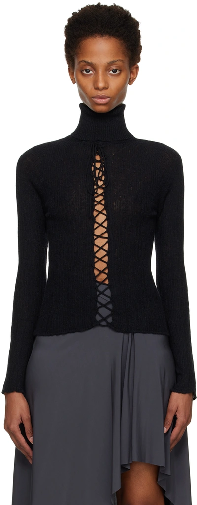 Gimaguas Black Alesa Lace up Sweater ModeSens