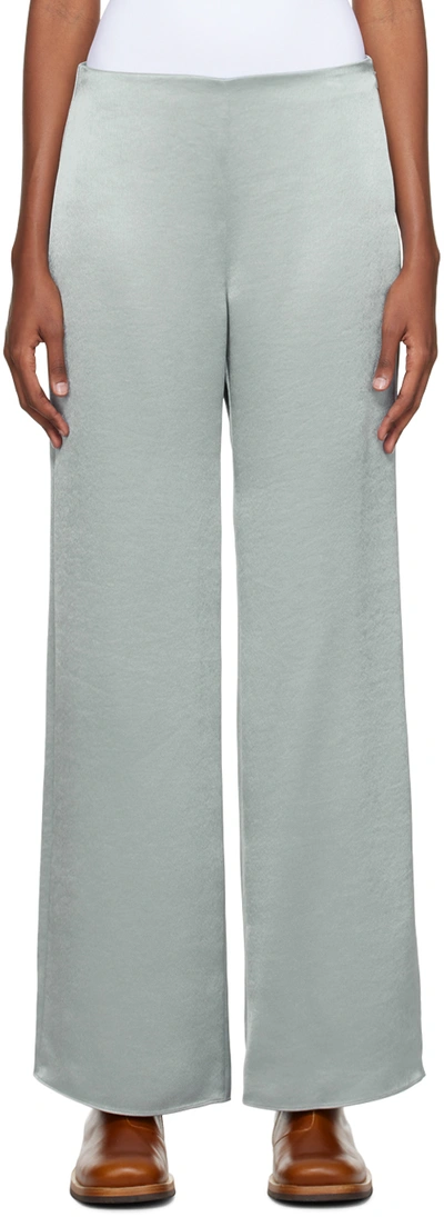 Shop Vince Blue Flared Lounge Pants In Dk Pacific Stone-402