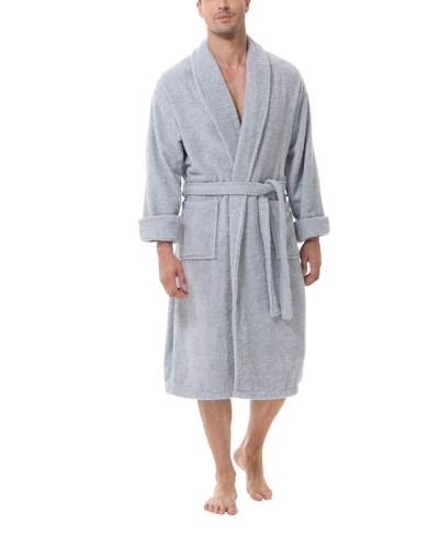 Shop Ink+ivy Men's All Cotton Terry Robe In Steel