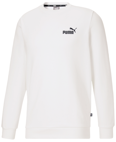 Puma Men's Embroidered-logo Crewneck Sweatshirt In White | ModeSens