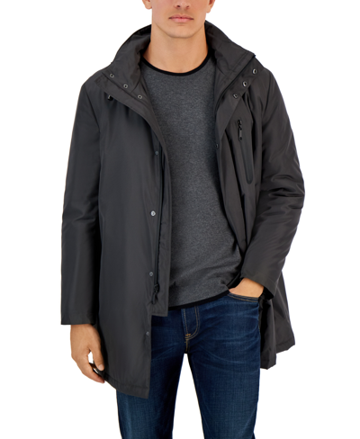 Shop Calvin Klein Men's Slim-fit Extreme Raincoat In Charcoal