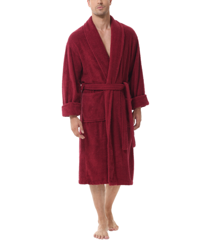 Shop Ink+ivy Men's All Cotton Terry Robe In Claret