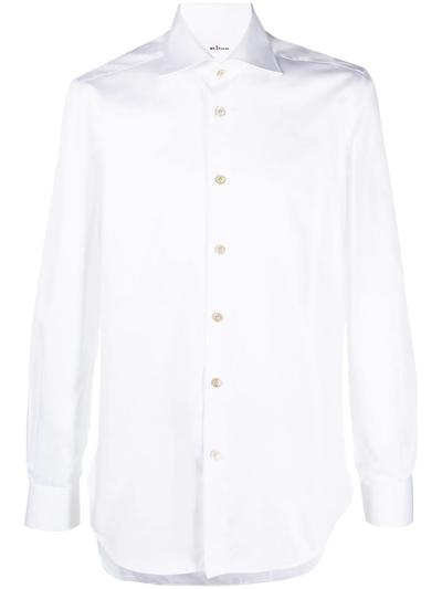 Shop Kiton Long Sleeved Shirt In White