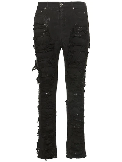 Shop Rick Owens Drkshdw Detroit Cut Jeans In Stretch Denim In Black