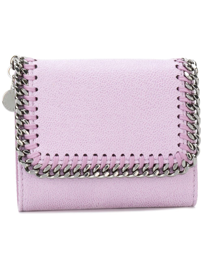 Shop Stella Mccartney Small Falabella Wallet In Pink & Purple
