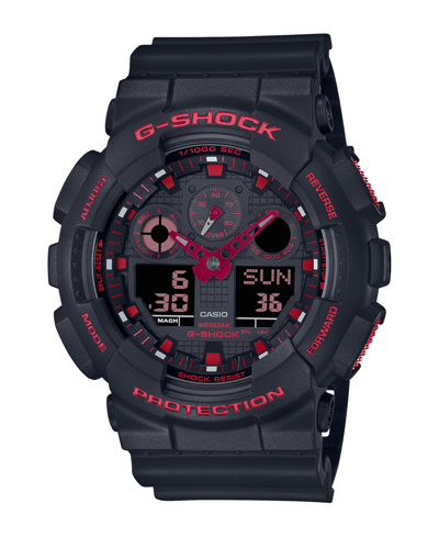 Shop G-shock Men's Two Hand Quartz Black Resin Strap Ana-digi Watch, 51.2mm, Ga100bnr-1a