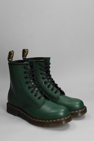Dr. Martens 1460 Smooth Leather Lace Up Boots In Green