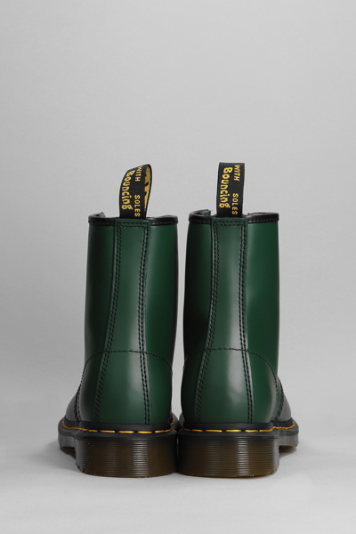 Shop Dr. Martens' 1460 Combat Boots In Green Leather