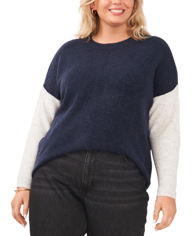 Shop Vince Camuto Plus Size Colorblocked Sweater In Vintage Blue