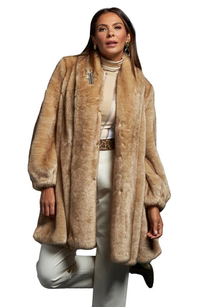 Shop Donna Salyers Fabulous-furs Luxe Champagne Wishes Faux Fur Coat