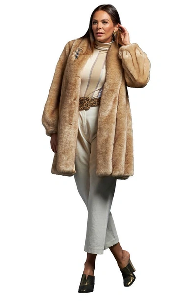 Shop Donna Salyers Fabulous-furs Luxe Champagne Wishes Faux Fur Coat