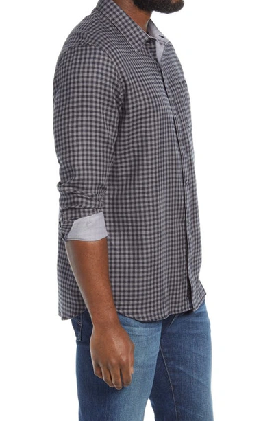 Travismathew Touch And Go Regular Fit Plaid Cotton Button-up Shirt In Black