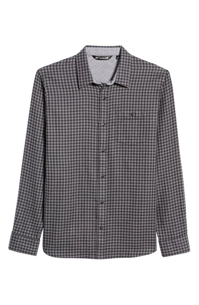 Travismathew Touch And Go Regular Fit Plaid Cotton Button-up Shirt In Black