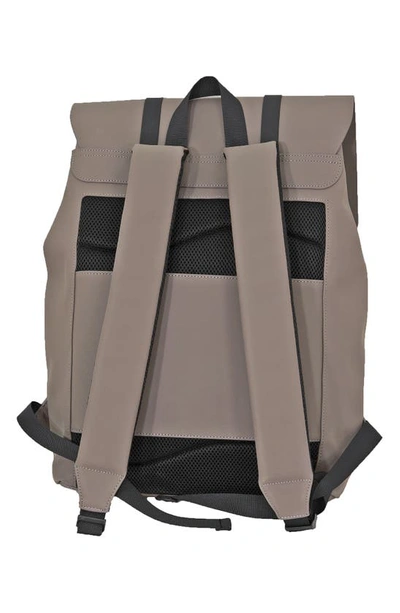 Duchamp Foldover Rubberized Backpack In Taupe