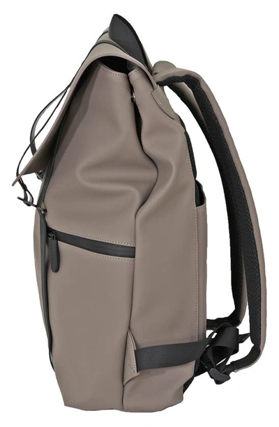 Duchamp Foldover Rubberized Backpack In Taupe