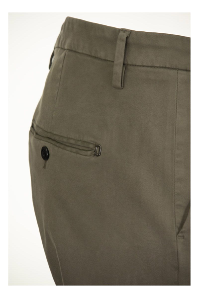 Shop Dondup Gaubert - Slim-fit Gabardine Trousers In Mud
