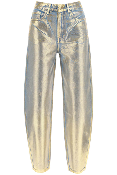 Ganni Stary Gold Denim Jeans | ModeSens