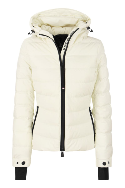 Moncler Grenoble Lamoura Hooded Grosgrain-trimmed Quilted Down Ski Jacket  In White | ModeSens