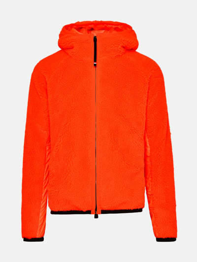 Shop Moncler Orange Teddy Fleece Sweatshirt