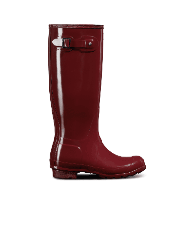 Shop Hunter Women's Original Tall Gloss Rain Boots In Red