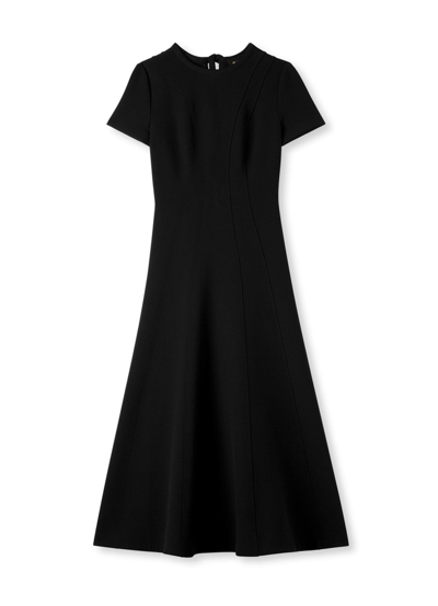 Shop St John Short Sleeve Dress In Black