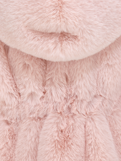 Shop Monnalisa Hooded Plush Coat In Light Pink