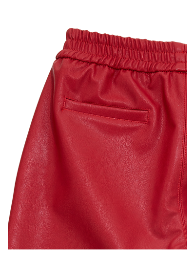 Shop Monnalisa Coated Fabric Joggers In Ruby Red