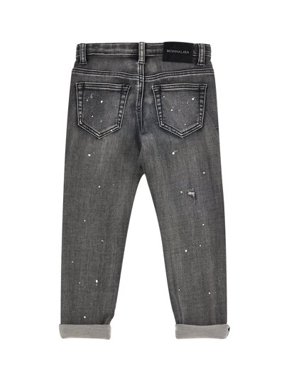 Monnalisa Stretch Denim Jeans In Black