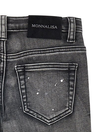 Monnalisa Stretch Denim Jeans In Black
