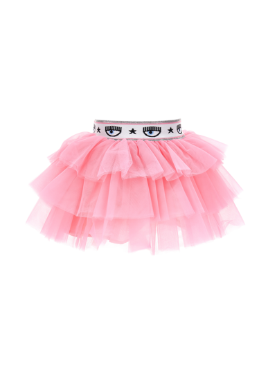 Shop Chiara Ferragni Eyelike Silk-touch Tulle Skirt In Sachet Pink