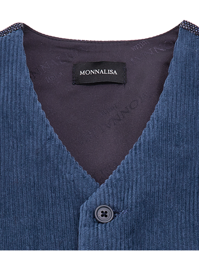 Shop Monnalisa Corduroy Vest In Steel Blue