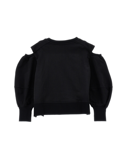 Shop Monnalisa "shine" Zip-up Sweatshirt In Black + Green