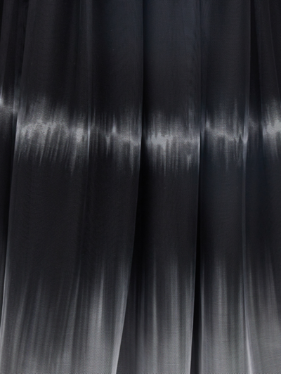 Shop Monnalisa Long Tie-dye Tulle Skirt In Black + Cream