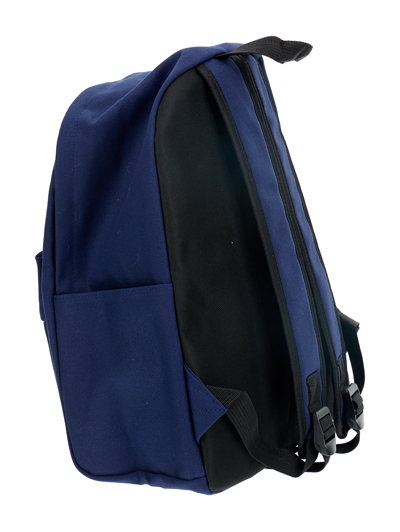 Shop Monnalisa Canvas Backpack With Badges In Dark Blue