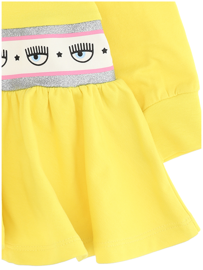 Shop Chiara Ferragni Maxi Logomania Jersey Dress In Blazing Yellow